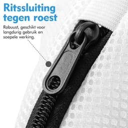 Peysaitr - Waszak - Wasschoenen zakken - Met zwart rits - bescherming - wasmachine - reisopberger - ademend net - wit - 42x24x24cm - 2 stuks — thumbnail 2