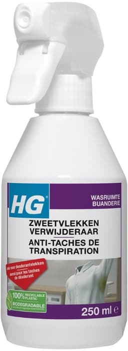 1 x HG Zweetvlekkenverwijderaar 250 ml - Zweetvlekken Verwijderen - Gele Vlekken Verwijderen - Deodorantvlekken Verwijderen - Textiel Reinigen - Wasmiddel Voor Vlekken — thumbnail 1