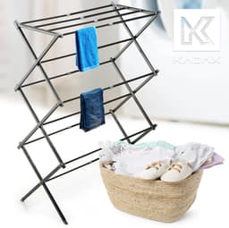 KADAX Opvouwbare droger, uittrekbaar staand droogrek, harmonica-droogrek, staand wasrek, inklapbaar torenwasrek (74 x 104,5 cm) — thumbnail 5
