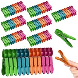 Kleurige Kledingknijpers met Mand - 96 Stuks — thumbnail 1