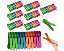 Kleurige Kledingknijpers met Mand - 96 Stuks
