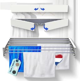 White-Label® Wanddroogrek - Droogrek Inklapbaar - Wasrek - Droogtoren - Droogrekken - Wit — thumbnail 1