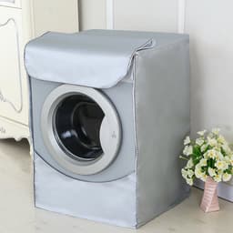 Wasmachine Hoes - Wasmachine Beschermer - Waterdicht, Zonwerend en Stofdicht - Stofdicht en waterdicht polyester - Verstelbare zonwering - Past op de meeste machines met voorlader - 60 x 55 x 85 CM - Zilver — thumbnail 4