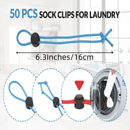 50 stuks - sokkenklemmen - Geweldige wassokkenhouder -stropdasklemmen - Organizer voor wasmachine en droger — thumbnail 5