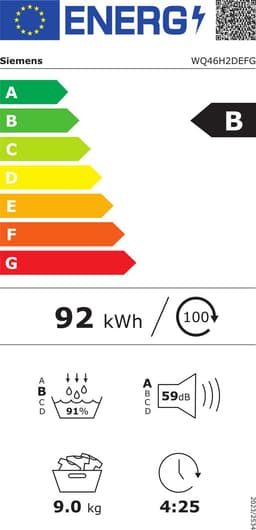 Siemens WQ46H2DEFG - iQ500 - Wasdroger - Warmtepompdroger - 9 kg - - Energielabel B - Zelfreinigende condensor blijvend energiezuinig -Home connect — thumbnail 2