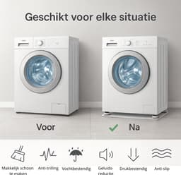 Trillingsdempers Wasmachine met Gel – Set van 4 stuks – Zwart - Anti-Trillingsvoeten – Geluidsreductie & Anti-Slip – Universeel – Beschermt Vloer & Apparaat — thumbnail 3