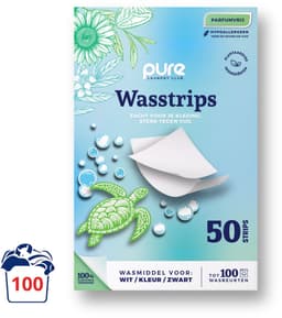 Pure Laundry Club Parfumvrije Wasstrips - 100 Wasbeurten - Hypoallergeen & Sensitive Wasmiddel Zonder Parfum - Voor Gevoelige Huid, Allergieën & Eczeem - Wasmiddeldoekjes Baby - Voor Wit, Zwart & Bonte Was — thumbnail 1