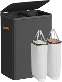 SONGMICS Wasmand met twee compartimenten - 170 liter - hoogte 75 cm - uitneembare binnenzakken - LCB813B01 — thumbnail 1