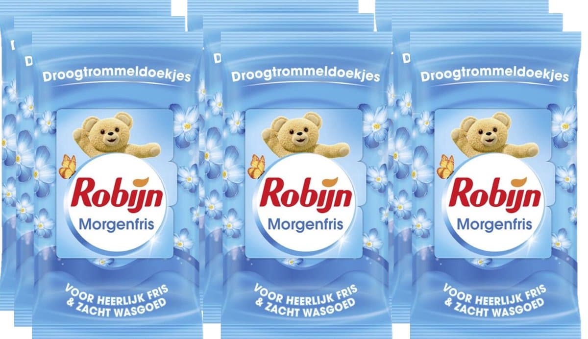 Robijn Intense Morgenfris Droogtrommeldoekjes - 9 x 20 stuks - Voordeelverpakking — afbeelding 1