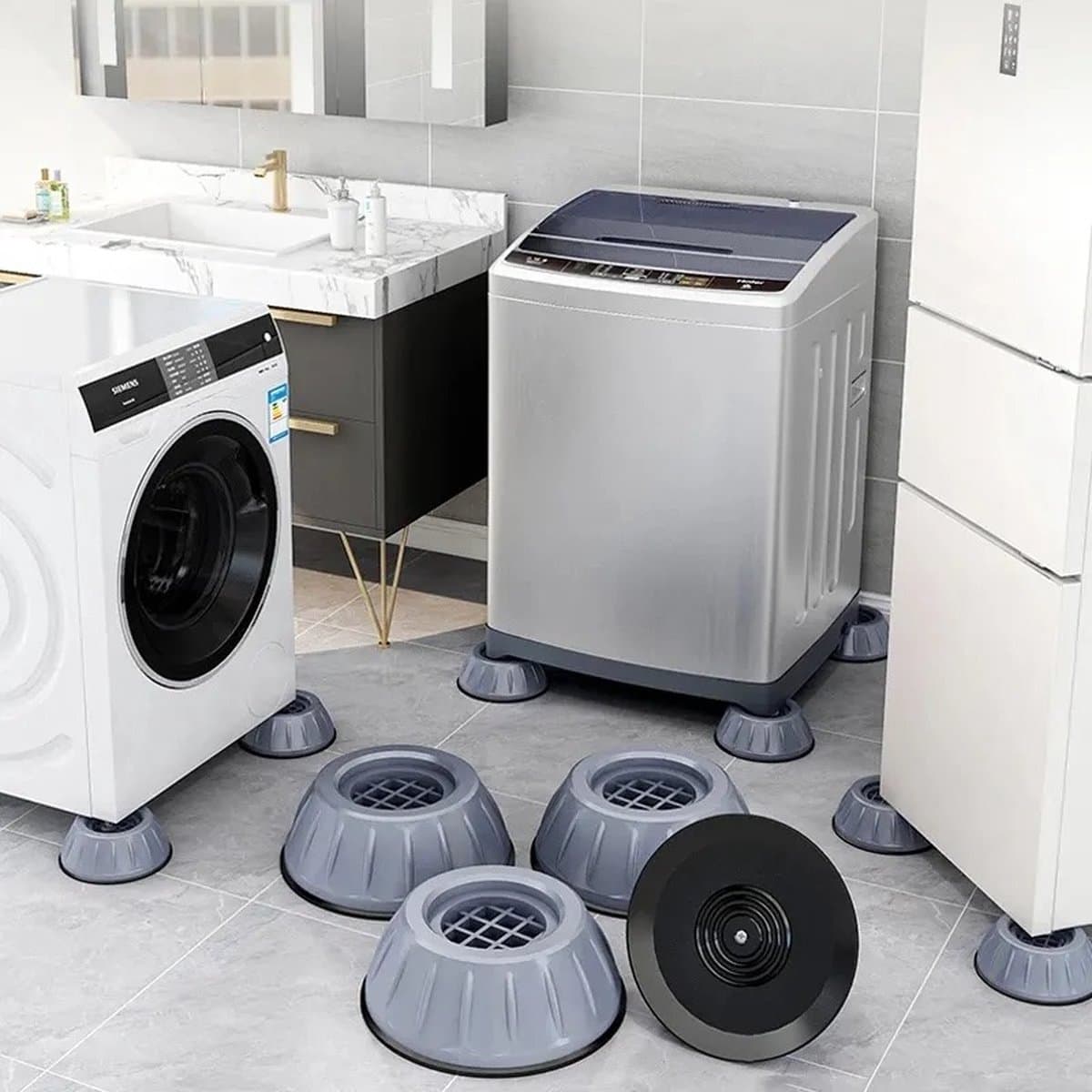 4 Stuks Anti Tril Poten - Wasmachine Demper - Schokdemper - Anti Slip Trilmats - Wasmachine Trillingsdemper - Trillingsdemper - LOUZIR — afbeelding 1