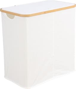 Nivard Wasmand 2 Vakken - Wassorteerder - Laundry Basket - Bag - Wit - 100 Liter — thumbnail 1