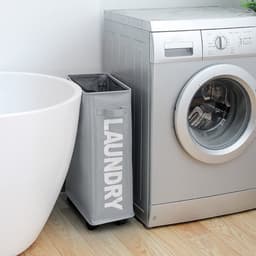 Nivard Wassorteerder - Wasmand 1 Vak - Laundry Basket - Wassorteerder Op Wieltjes - Bag - Wit — thumbnail 5