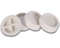 Set van 4 Antislip Wasmachine Dempers - Wit TPR Plastic - Trillingsreducerend en Vloerbeschermend - 6.5cm x 6.5cm x 2cm — afbeelding 1