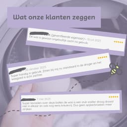 CleanBee® Drogerballen XXL 3 stuks in handig katoenen bewaarzakje - Wasverzachter - Duurzaam - Droogballen - Wasbol - Dryer balls - Ecologisch - 100% wol — thumbnail 2