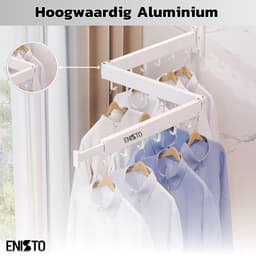 ENISTO® Wanddroogrek - Inklapbaar Wasrek - Droogrek Hangend - Wit - Met of Zonder Boren - Uittrekbaar - Ruimtebesparend — thumbnail 5