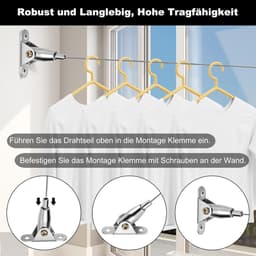 Roestvrij Stalen Staalkabel Set - 10 Meter - Inclusief Klemmen — thumbnail 3