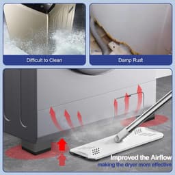 4-delige anti-vibratie pads voor wasmachines om te voorkomen dat de wasmachine en droger bewegen, om geluids- en trillingsoverdracht te voorkomen, anti-vibratie stabilisator steunvoeten (toename van 1,8 inch) — thumbnail 4