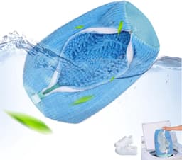Schoenenwaszak - Multi-beschermingswasnet - Wasschoenenzak voor wasmachine en droger - Anti-deformatie reinigingsschoenenzak - Herbruikbare schoenenwaszak - Met rits en ophangring - Geschikt voor de meeste soorten en maten schoenen - blauw — thumbnail 1
