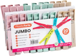 Plasticforte Wasknijpers XL formaat - 60x stuks - pastel kleuren mix - kunststof - 10 cm - Was ophangen — thumbnail 2