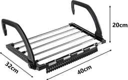 Inklapbaar Wasrek voor Balkon, Radiator en Meer met Anti-Slip en Verstelbare Haken — thumbnail 4