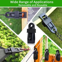 Tentzeilklemmen - Zeilclip voor Afdekzeil - Verpakking van 8 - vergrendelbare zeilklem - Tentclips - Zeildoekclips - Zeilklemmen voor Tentbevestiging - Tentzeilklemmen voor Tenten - Shade Cloth Plastic Clips - Afdekzeil Klemmen - Tarpaulin Clip — thumbnail 3