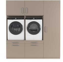 Wasophoogte® Wasmachine Kast Kyoto - Wasmachine verhoger - Wasmachine ombouw - 700(D)*1930(B)*2110(H) mm - Taupe — thumbnail 1