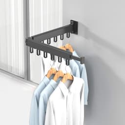 Opvouwbaar Wanddroogrek voor Kleding - Ruimtebesparend Droogrek voor Binnen en Buiten - Sterk en Duurzaam - Ideaal voor Balkon, Badkamer en Slaapkamer — thumbnail 1