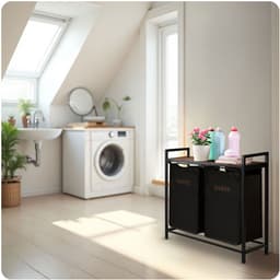Wasmand met twee compartimenten op een frame 80 l Massido — thumbnail 5