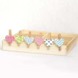 Allecto Plus - Set van 30 hartvormige houten knijpers met fototouw en spijkers - Kleurrijke wasknijpers voor doe-het-zelf decoratie - Creatieve foto's - Sporenloos ophangen — thumbnail 5