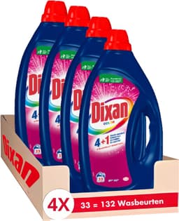Dixan - Gel Color - Vloeibaar Wasmiddel - Gekleurde Was - Respect Voor Kleuren - Krachtige Reinheid - Voordeelverpakking - 33WLx4 — thumbnail 1