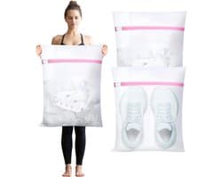 Grote waszak - Wasnet - Waszak - wasnetten - Grote waszak - Waszak met rits - Voorkomt dat kleding vervormt en kreukt - 3 stuks - Geschikt voor truien, overhemden, ondergoed, sokken, schoenen - 60*60cm — afbeelding 1