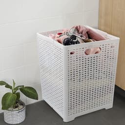 Online Europe, 2 opvouwbare Wasmand, 42L, Wit,  33 x 33 x 44cm — thumbnail 3