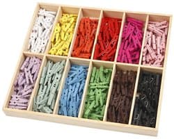 Creativ Company Mini Wasknijper, L: 25 mm, B: 3 mm, Diverse Kleuren, 24 Stuk, 12 Kleur
