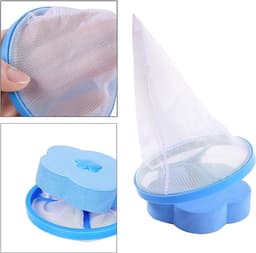 Narimano® Pluisfilterzak voor wasmachine, herbruikbaar, drijvende mesh-tas, bloemenvorm, draagbaar, pluizenvange — thumbnail 2