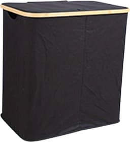 Livano Wasmand 2 Vakken - Wassorteerder - Laundry Basket - Bag - Zwart - 100 Liter — thumbnail 1
