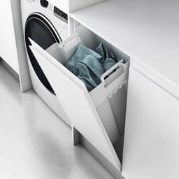 Eleganca uitneembare wasmand - Inbouwdiepte 23,5 cm, Inbouwhoogte 56,5 cm, Inbouwbreedte 40 cm - 40L Inhoud - Wit - hoge kwaliteit kunststof - eenvoudig monteerbaar - met bevestingsmateriaal — thumbnail 1