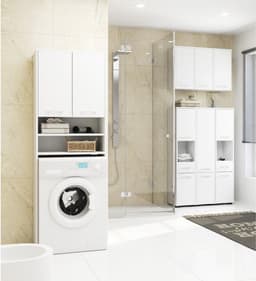 Wasmachine Ombouw Wit-Wasmachine/Wasdroger meubel 180 cm — thumbnail 2