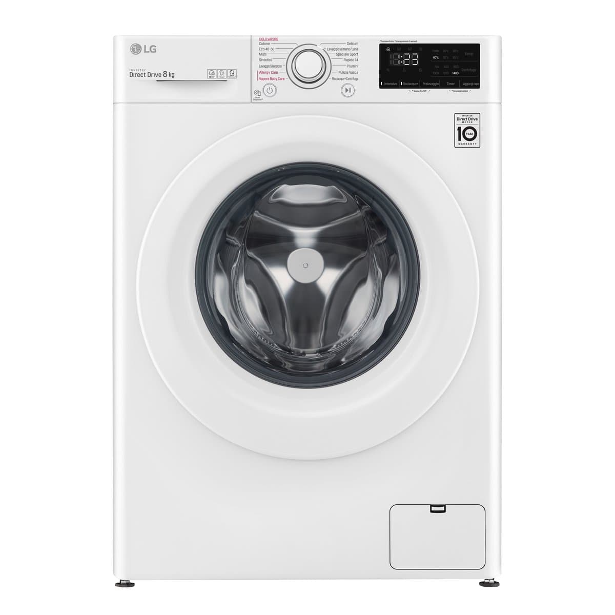LG F4WV308S3E wasmachine Voorlader 8 kg 1400 RPM Wit — afbeelding 1
