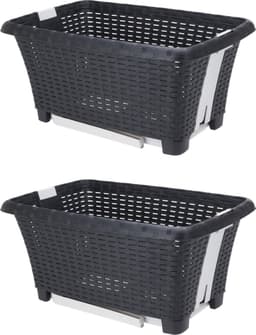 Bathroom Solutions wasmanden op poten 2x stuks - 38L - kunststof - grijs — thumbnail 1