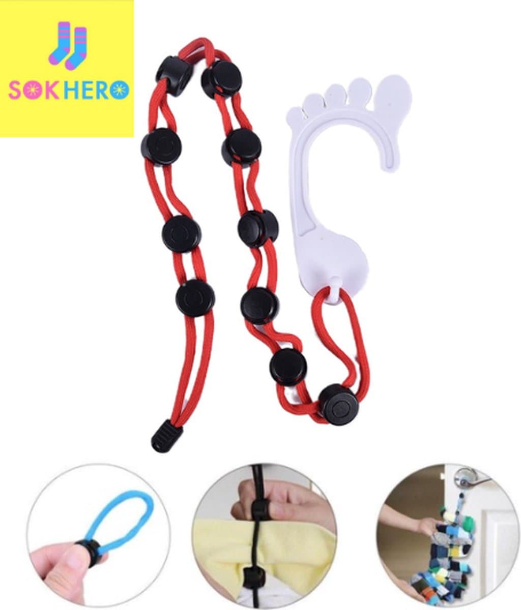 Sokhero - Sokken Waszak Cadeau - Organizer Kleding Cadeaugeschenk - Waslijn Huishouden Wasmand - Wasmachine Opbergsysteem - Sokken en Lingerie houder - Wasknijpers Knijper Wasnet (Voor 10 sokken) — afbeelding 1