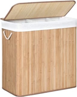 MAZAZU Wasmand met 3 secties - Katoen - Bruin - ‎60x40x61.5 — thumbnail 1