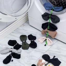 Sokken Organizer Wasmachine - Voor 9 Paar Sokken - wit Koord — thumbnail 2