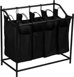 Wasmand Vamdrup met 4 zakken 75x78x40 cm zwart — thumbnail 1