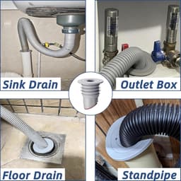Afvoerplug afdekking vloer - Rioolafdichtingen - Siliconen - 45-50 cm - Vloerafvoer - Afvoerbuis afdichting - Anti-geur afvoerafdichting - Voor thuis, keuken en badkamer - Grijs — thumbnail 2