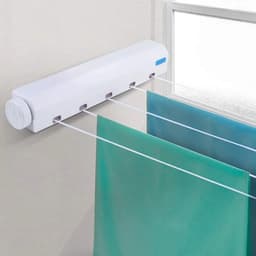 Uitschuifbare waslijn. Snel en handig Geschikt voor zowel binnen- als buitengebruik. De lengte is traploos verstelbaar. Inclusief een beschermkap om wegglijden te Geschikt voorkomen. — thumbnail 2