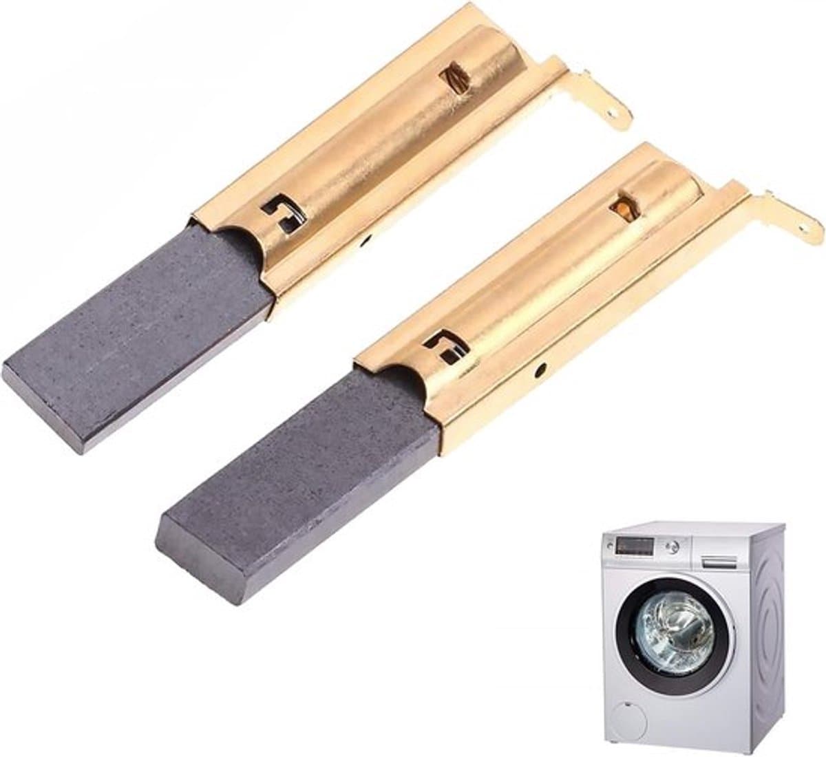 2 stuks L94MF7 koolborstels voor trommelwasmachines - elektrische motorkoolborstel - vervangende accessoires voor wasmachine - 5 x 13,5 x 39,6 mm — afbeelding 1