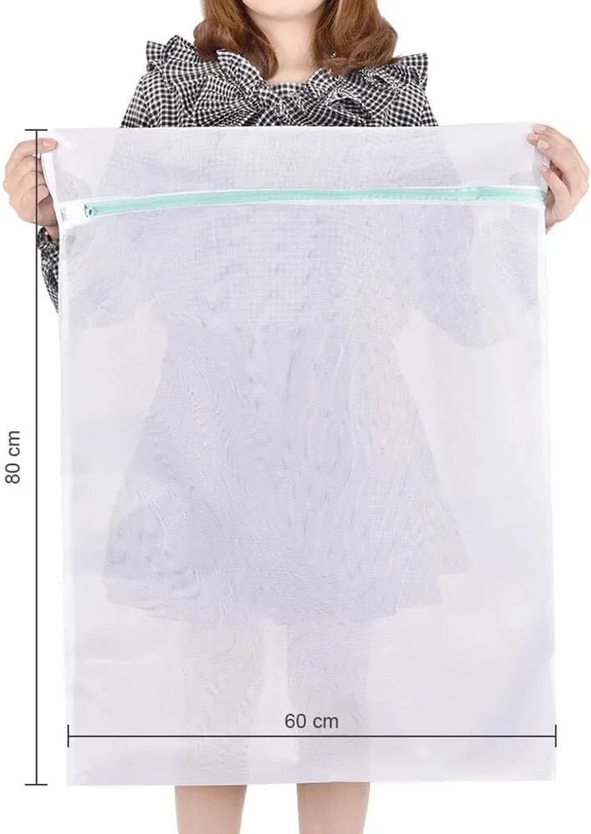 Groot wasnet, waszak 60*80 cm, set van 2, herbruikbare waszak Geschikt voor ritssluiting, grote waszak. — afbeelding 1