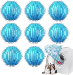 Harenverwijderaar voor de wasmachine, 8-delige set harenverwijderaars voor de wasmachine, harenverwijderbal voor de wasmachine, herbruikbare harenverwijderaar voor huisdieren, wasbal voor kleding en beddengoed (blauw) — thumbnail 1
