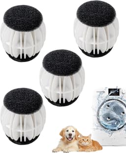 Harenvanger voor de wasmachine, 4 stuks, diameter 6 cm, herbruikbare harenbal, voor de wasmachine, haren verwijderen, klitten verminderen, dierenharen verwijderen — thumbnail 1