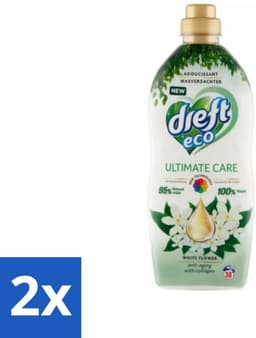 2 x Dreft ECO - Wasverzachter - Gekleurde Was - Witte Bloem - Anti-Veroudering - 38 Wasbeurten - Wasverzachter - Kleurbescherming - Anti-aging - Collageen - Wasgoed — thumbnail 1